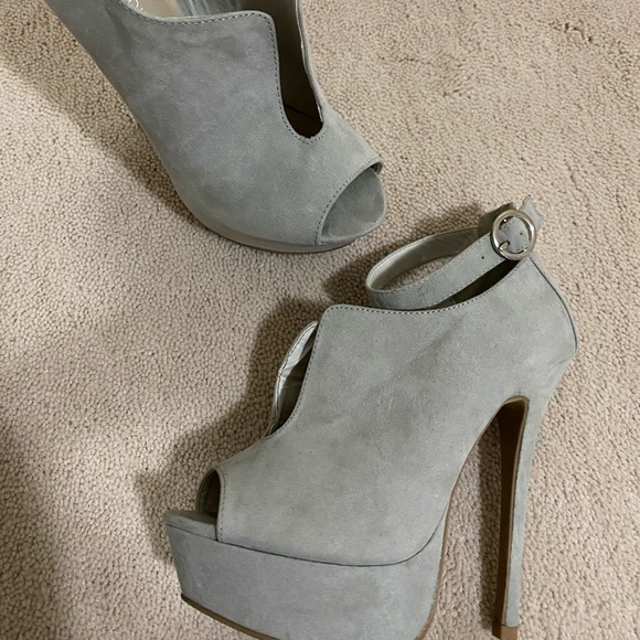 Grey platform heels, worn once! - Picture 2 of 3